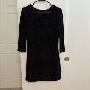 Black Long Sleeve Dress with small silver sparkles